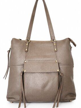 KOOBA Everette Leather Zip Tote in Taupe - New with Tags